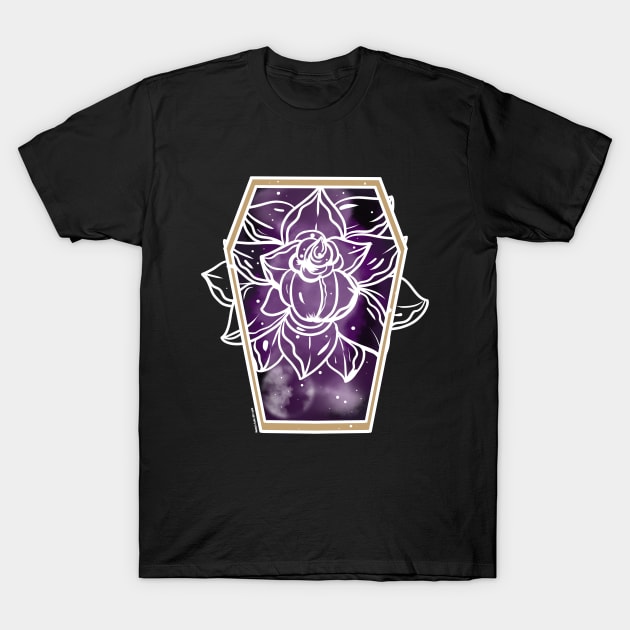 Colorless Coffin Roses T-Shirt by MonicaLaraArt